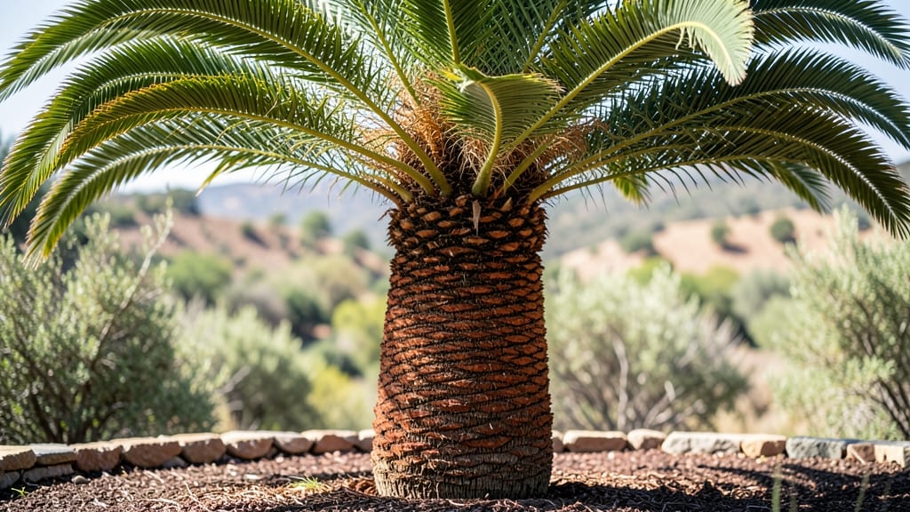 Palm Tree With Red Trunk: Bold Tropical Statement for Year-Round Drama