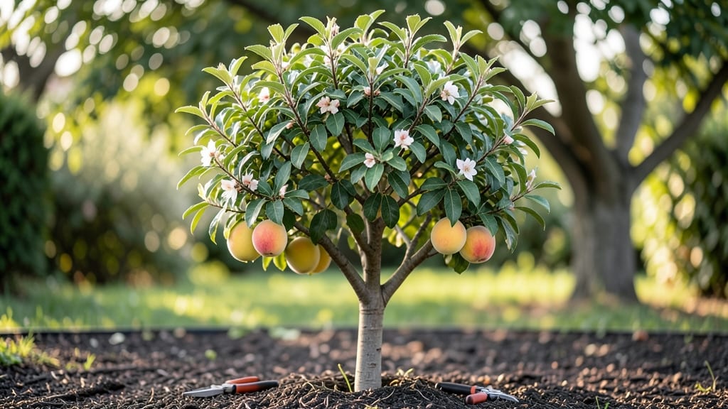 Semi Dwarf Peach Tree: Compact Canopy for Heavy Fruit Loads