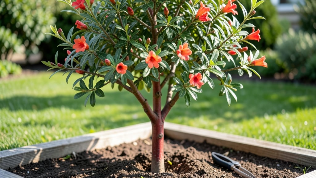 Young Pomegranate Tree: Dormant Trimming for Spring Fruit Abundance